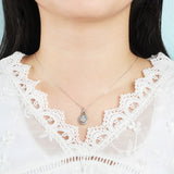 925 Silver Crystal Zircon Pendant Necklace, Birthday Gift for Women