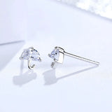 925 Silver Crystal Umbrella Earrings Wedding Jewelry
