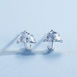 925 Silver Crystal Umbrella Earrings Wedding Jewelry