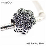 925 Silver Floral Charm Fit for DIY Bracelet Bead Jewelry Making