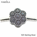 925 Silver Floral Charm Fit for DIY Bracelet Bead Jewelry Making
