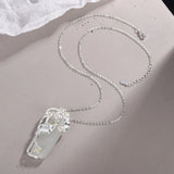 925 Silver Crystals Flower Necklace for Women 18" Chain