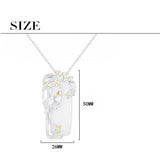 925 Silver Crystals Flower Necklace for Women 18" Chain