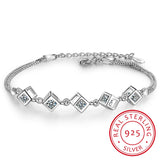 925 Sterling Silver Cube Box Bracelet For Women