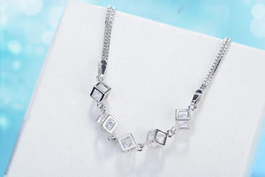 925 Silver Cube Box Bracelet For Women