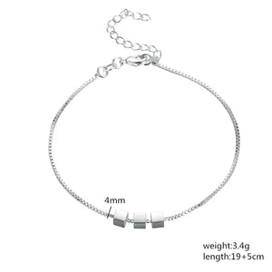 925 Sterling Silver Cube Bracelets For Women