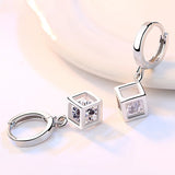 925 Silver Zircon Sugar Drop Earrings Wedding Lady Gift
