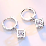 925 Silver Zircon Sugar Drop Earrings Wedding Lady Gift