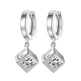 925 Silver Zircon Sugar Drop Earrings Wedding Lady Gift