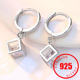 925 Silver Zircon Sugar Drop Earrings Wedding Lady Gift