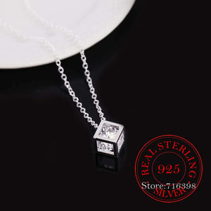 925 Silver Zirconia Crystal Pendant Necklace for Women