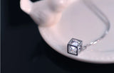 925 Silver Cube Zirconia Pendant Necklace for Women