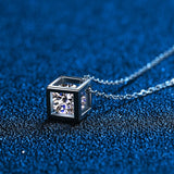 925 Silver CZ Pendant Necklace Women Gift Link Chain choker kolye