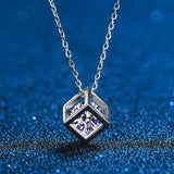 925 Silver CZ Pendant Necklace Women Gift Link Chain choker kolye