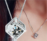 925 Silver CZ Pendant Necklace Women Gift Link Chain choker kolye