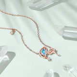 925 Silver CZ Jellyfish Pendant Necklace Rose Plating