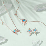 925 Silver CZ Jellyfish Pendant Necklace Rose Plating