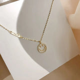 925 Silver CZ Smiling Face Letter Necklace Women Gift