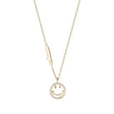 925 Silver CZ Smiling Face Letter Necklace Women Gift