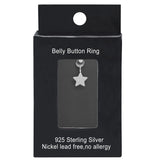 925 Silver Cubic Zircon Dangle Belly Button Ring 14G Navel Piercing