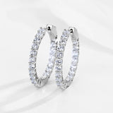 925 Sterling Silver CZ Cuff Huggie Earrings