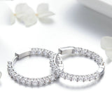 925 Sterling Silver CZ Cuff Huggie Earrings