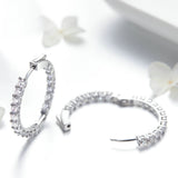 925 Sterling Silver CZ Cuff Huggie Earrings