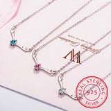 925 Sterling Silver CZ Deer Antlers Necklace Creative Lady Jewelry