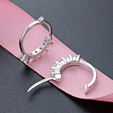 925 Silver CZ Hoop Earrings Women Silver Jewelry