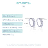 925 Silver CZ Hoop Earrings Women Silver Jewelry