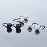 925 Silver CZ Round Pearl Drop Earrings