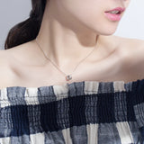 925 Silver CZ Pendant Necklace Women Jewelry Cylinder Shape