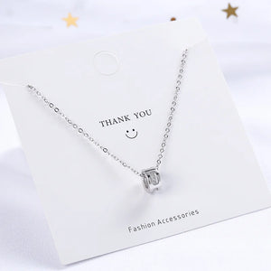 925 Silver CZ Pendant Necklace Women Jewelry Cylinder Shape