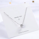 925 Silver CZ Pendant Necklace Women Jewelry Cylinder Shape