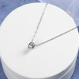 925 Silver CZ Pendant Necklace Women Jewelry Cylinder Shape
