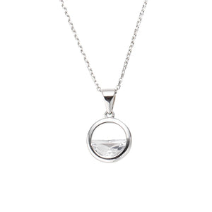 925 Silver CZ Circle Water Choker Necklaces Women Wedding Jewelry