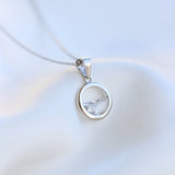 925 Silver CZ Circle Water Choker Necklaces Women Wedding Jewelry