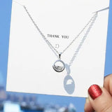 925 Silver CZ Circle Water Choker Necklaces Women Wedding Jewelry