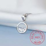 925 Silver CZ Circle Water Choker Necklaces Women Wedding Jewelry
