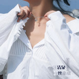 925 Silver CZ Circle Water Choker Necklaces Women Wedding Jewelry