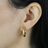 925 Silver CZ Star Moon Hoop Earrings Women Jewelry