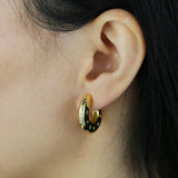 925 Silver CZ Star Moon Hoop Earrings Women Jewelry