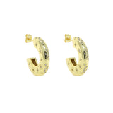 925 Silver CZ Star Moon Hoop Earrings Women Jewelry