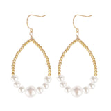 925 Silver Freshwater Pearl Circle Hook Earrings
