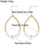 925 Silver Freshwater Pearl Circle Hook Earrings