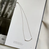 925 Silver CZ Bar Necklace Modern Layered Geometric Jewelry