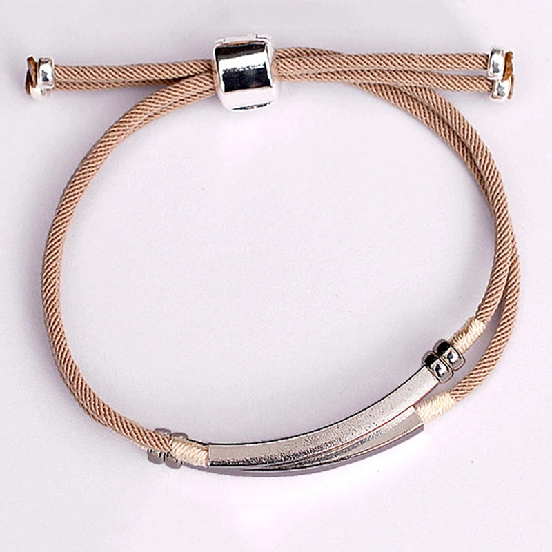 Custom 925 Silver Bar Bracelet with Engraved Name Date Initial