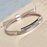 Custom 925 Silver Bar Bracelet with Engraved Name Date Initial