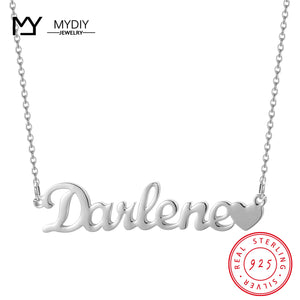 925 Silver Name Heart Necklace Mother's Gift