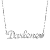 925 Silver Name Heart Necklace Mother's Gift